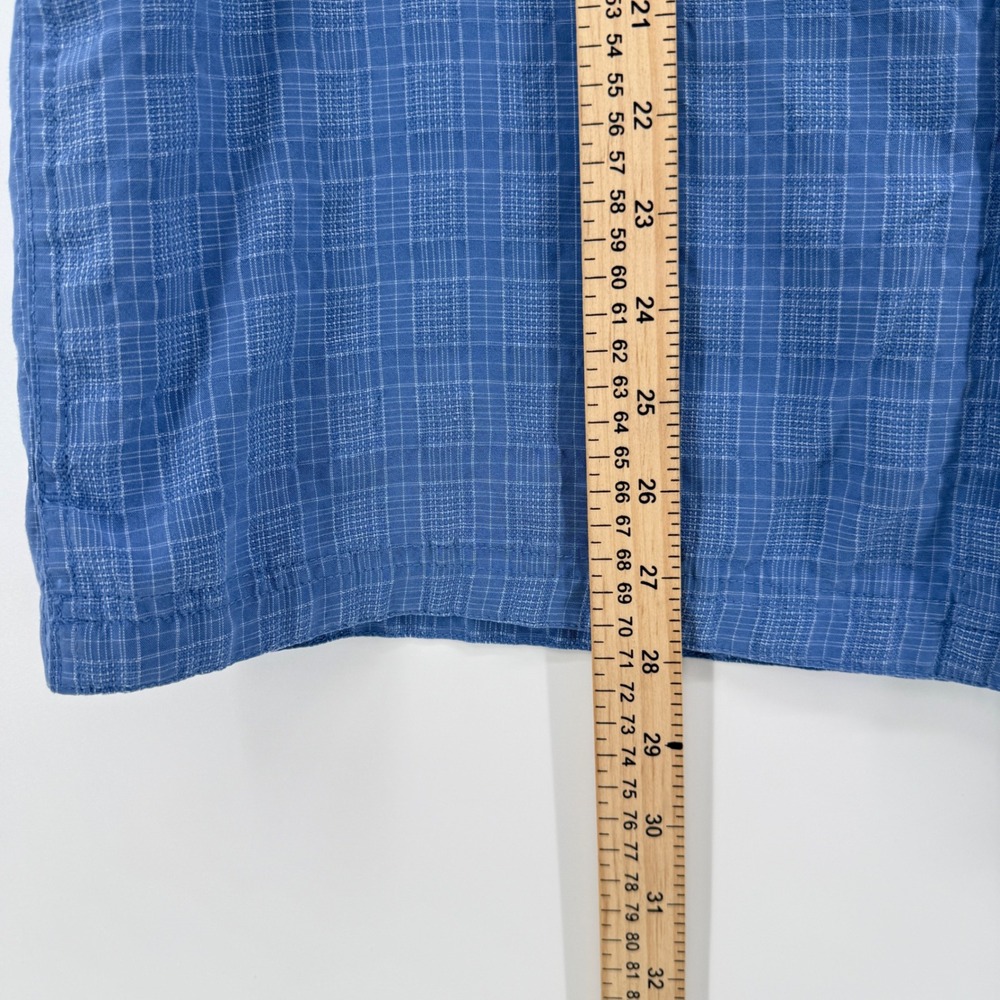 Royal Robbins Mens Blue Grid Textured Short Sleeve Button Down Shirt M Relaxed - Picture 11 of 12